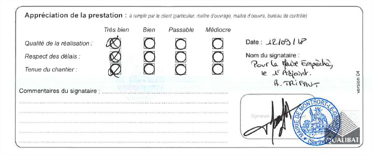 Attestation Travaux Salle St Jean
