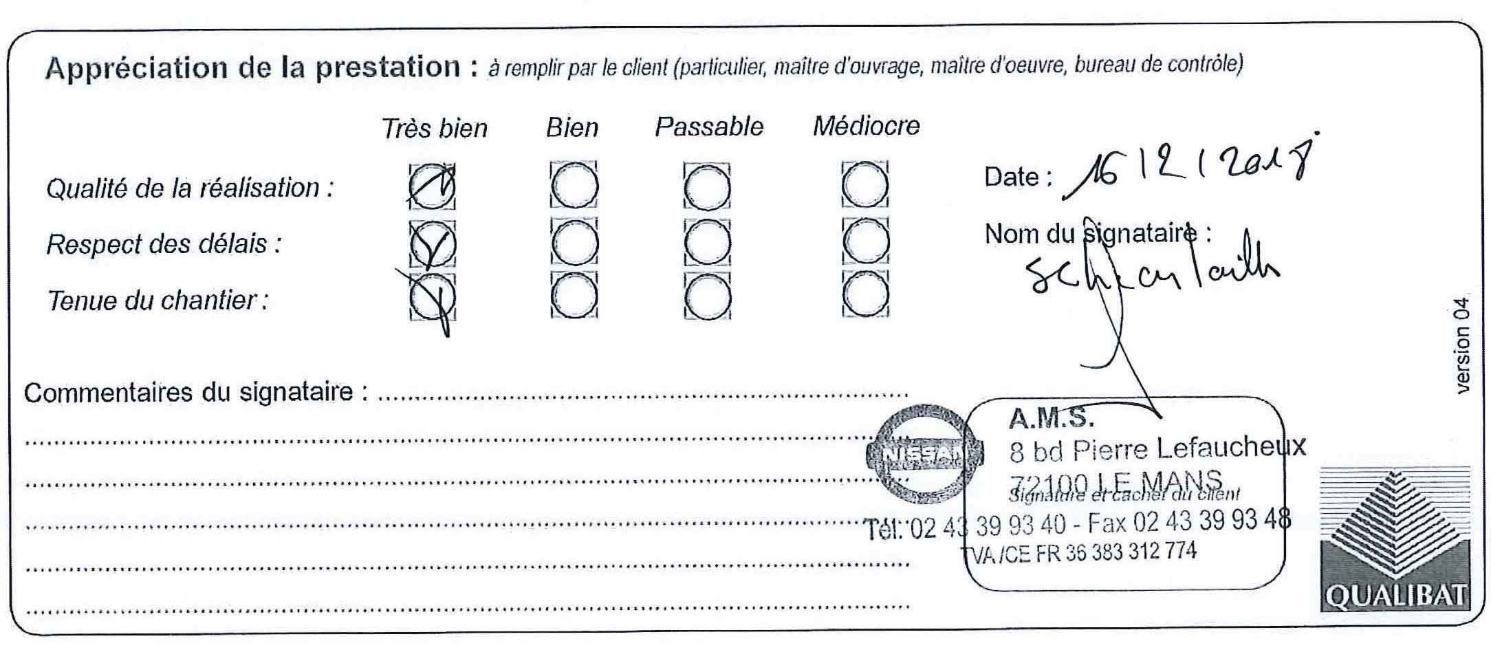 Attestation Nissan Le Mans Travaux