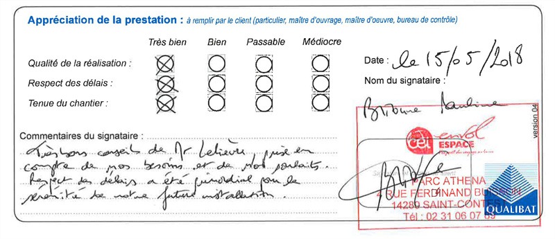 Attestation Langlois Sobreti Bayeux Envol Espace
