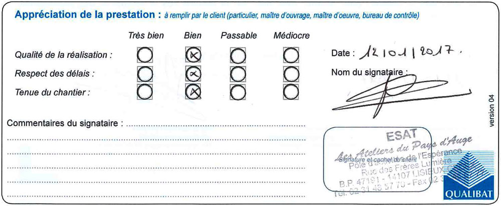 Langlois Sobreti Plafond Suspendu Esat 14 Lisieux Attestation Travaux
