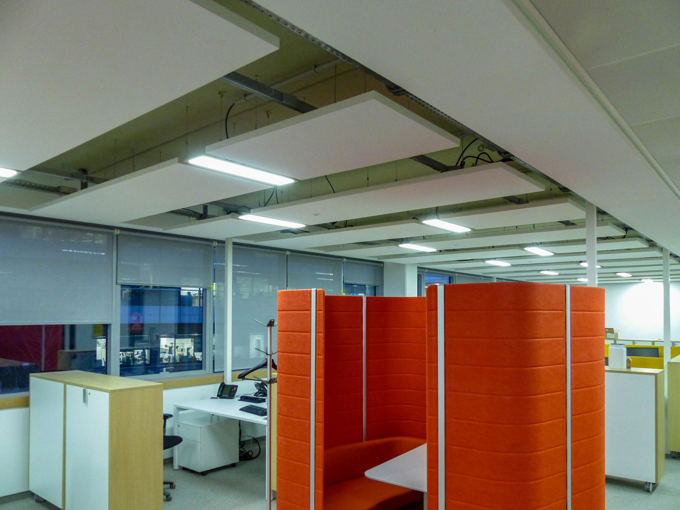 Solaris Plafonds Interieurs Ecophon Baffles Ilot Master Solo Acoustique Langlois Sobreti Idf