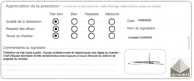 Attestation Travaux Charier Langlois Sobreti Nantes