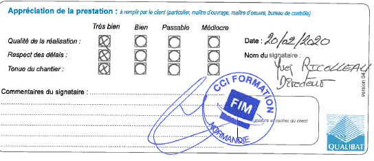 Attestation Chantier Group Fim Langlois Sobreti Caen