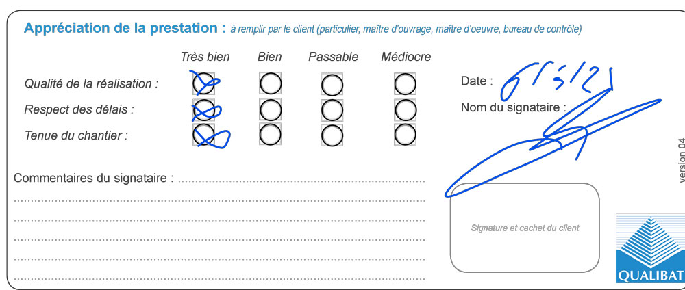 Attestation Qualibat Od Plast Cabine Industrielle Rennes
