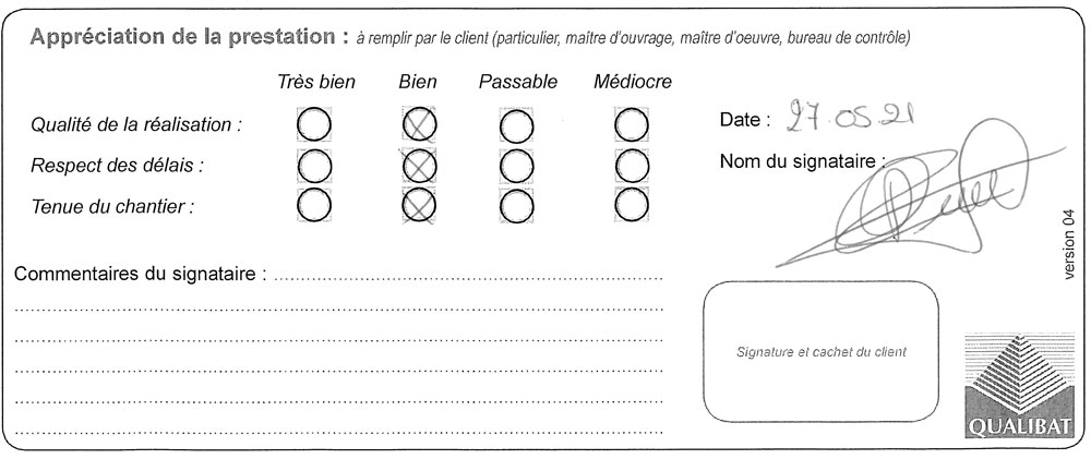 Attestation Qualibat Web Vente Surgele Quimper