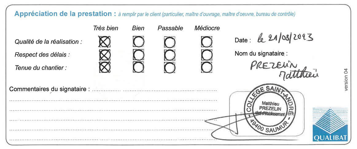 Plm05036 Qualibat College St André Saumur (49)